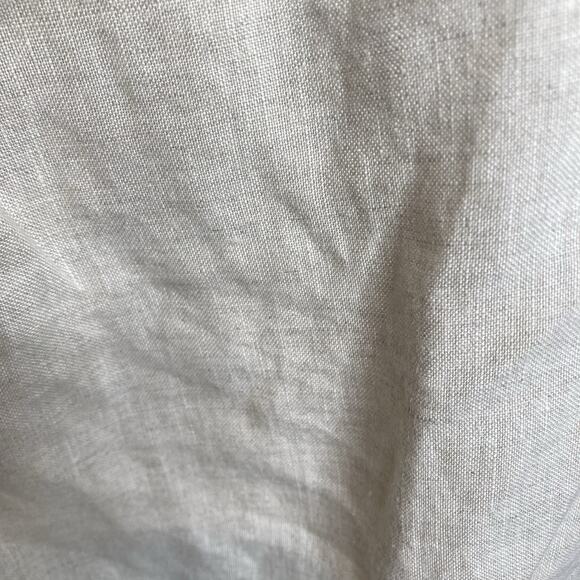 MNG Women's Ivory Linen Pants Size 14 Tapered Career Coastal Old Money Natural - Picture 14 of 14